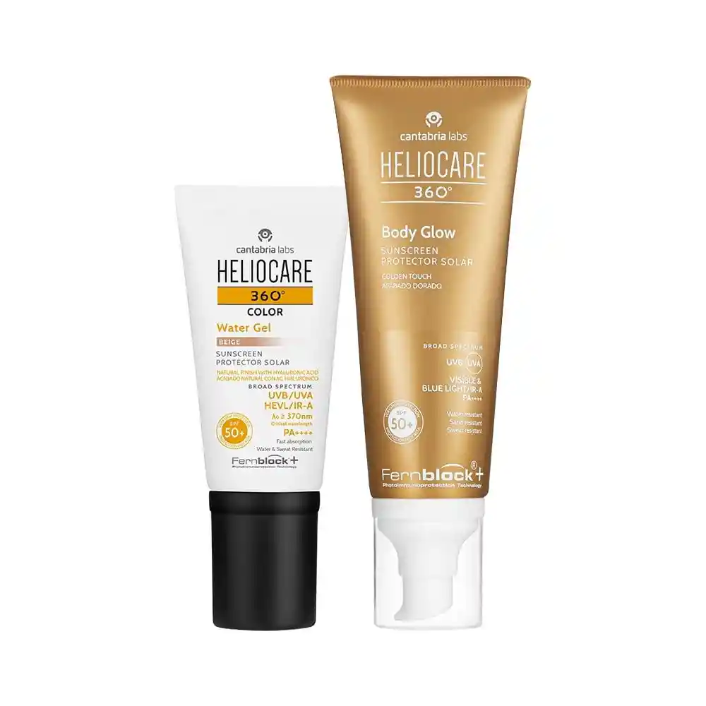 Kit Heliocare 360°water Gel Beige+ Gratis Heliocare 360° Body Glow