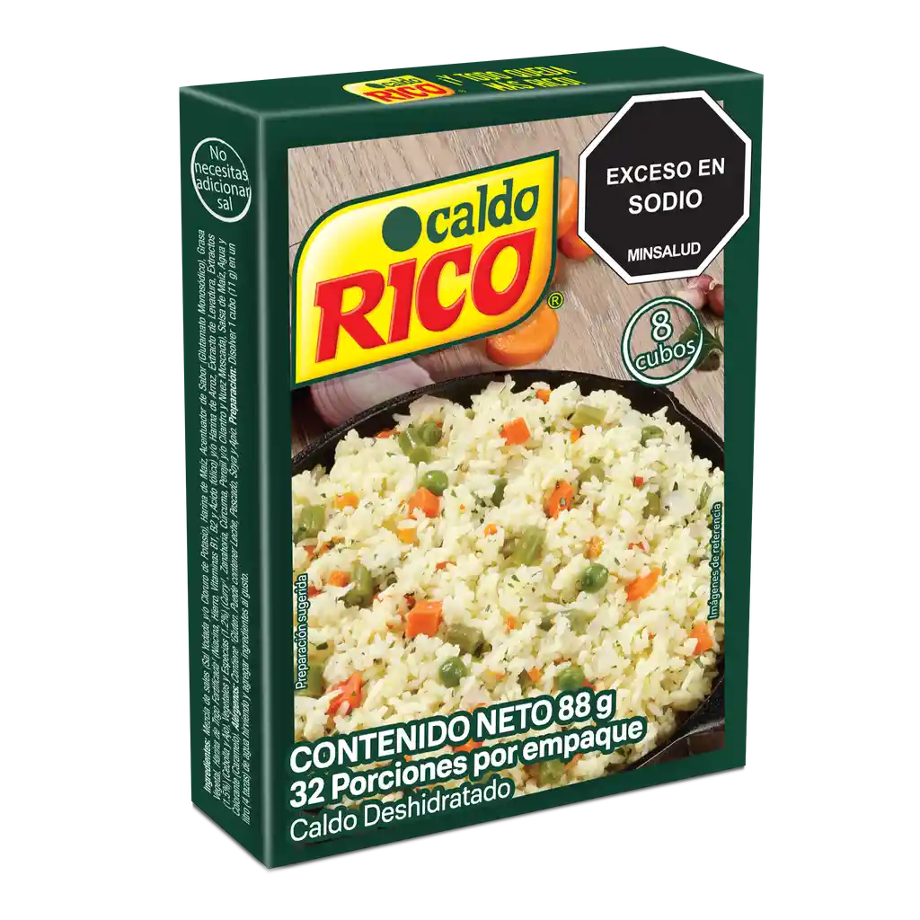 Caldo RICO deshidratado con verduras 8 cubos x 88g