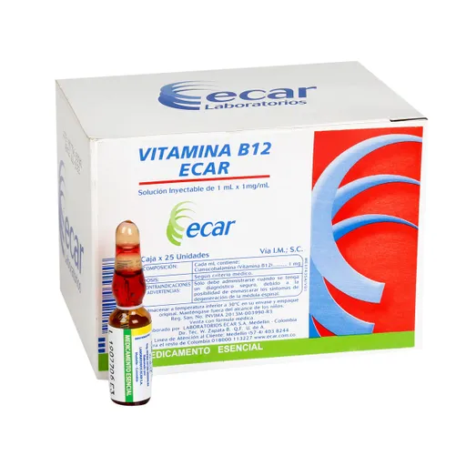 Ecar Vitamina B12 Solución Inyectable (1 mg)