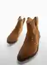 Botines Salto Cuero Talla 38 Mujer Mango