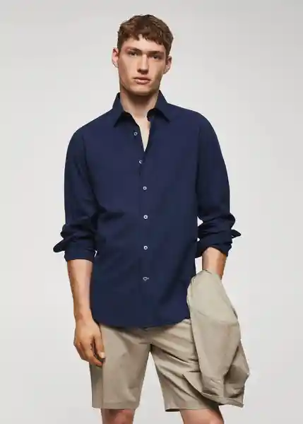 Camisa Soller Índigo Talla S Hombre Mango