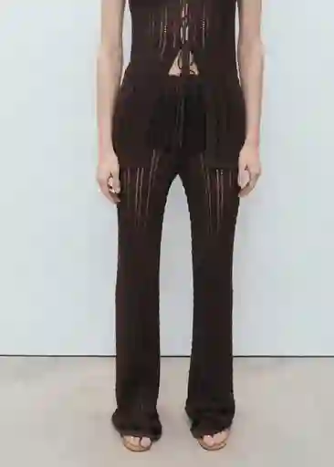 Pantalón Magnolia Chocolate Talla S Mujer Mango