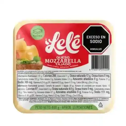 Queso Mozzarella Tajado - Lele
