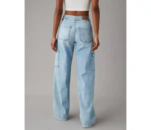 Pantalón Jean Mujer Wide Leg Azul Talla 4 Regular American Eagle