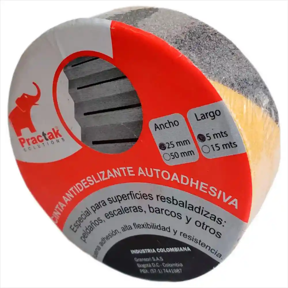 Practak Cinta Antideslizante Negro-Amarillo 5 mt 218400004