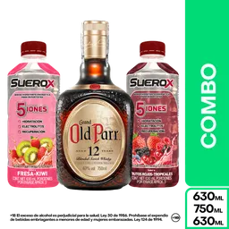 Combo Old Parr 12 Años 750 mL + Suerox Fresa Kiwi + Frutos Rojos