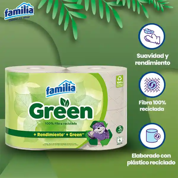 Familia Papel Higiénico Green Triple Hoja