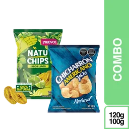 Combo Snack Natuchips Limón 120 g + Chicharrón Jacks Natural