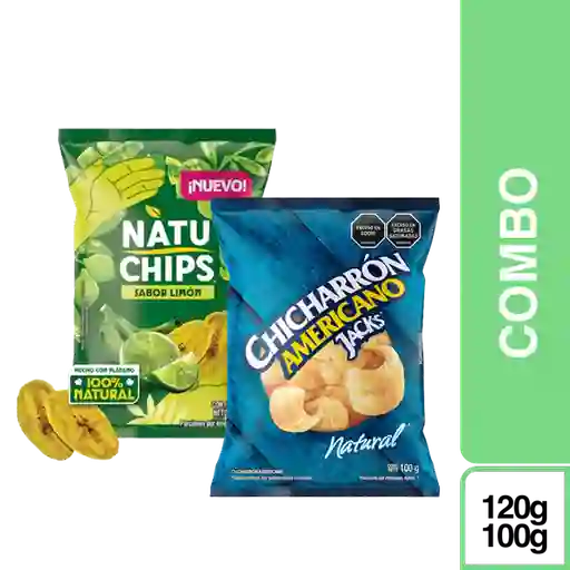 Combo Snack Natuchips Limón 120 g + Chicharrón Jacks Natural