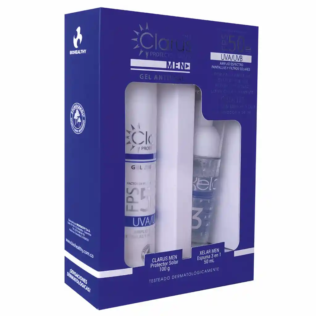 Clarus Men Espuma de Afeitar 3 en 1 + Protector Solar FPS 50