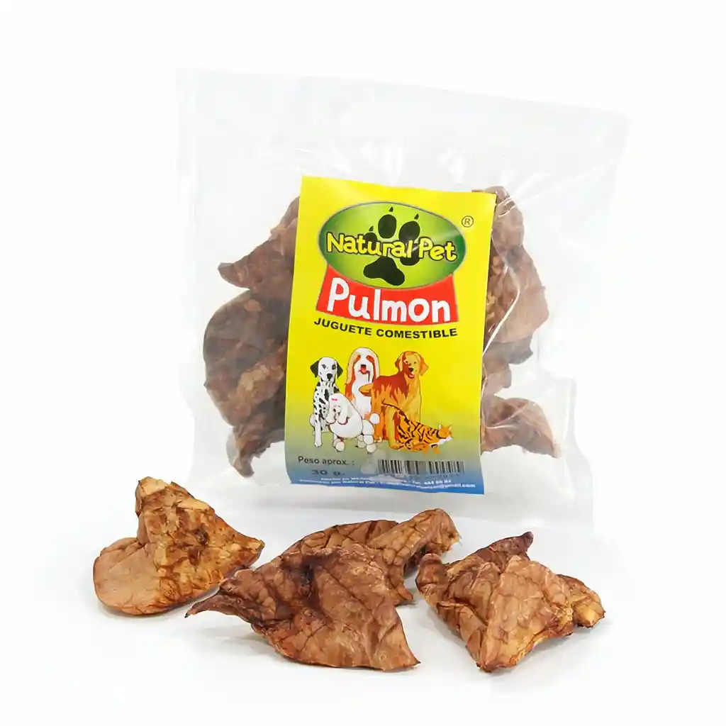 Natural Pet Juguete Comestible para Perro Pulmón de Res 