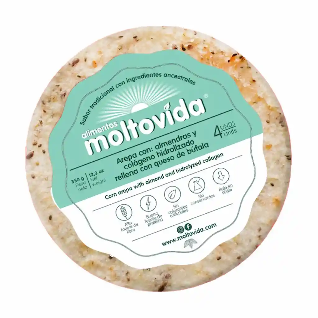 Moltovida Arepa de Maíz Con Colágeno y Almendras