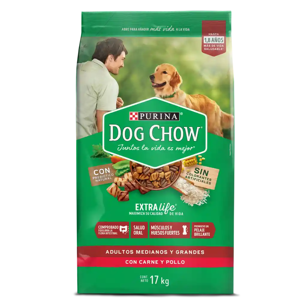 Comida para perro Dog Chow Adulto medianos y grandes x 17 kg