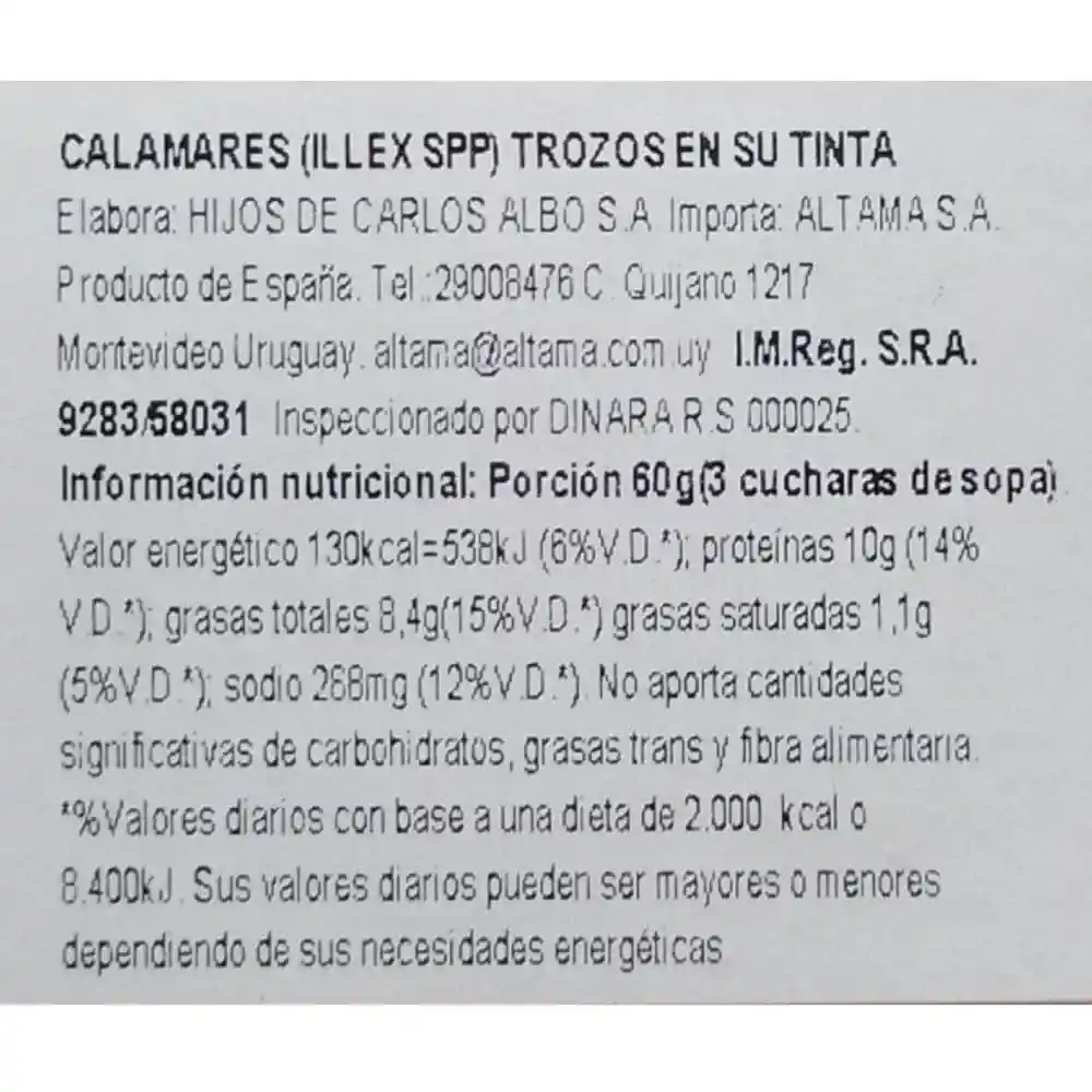 Albo Calamar en su Tinta