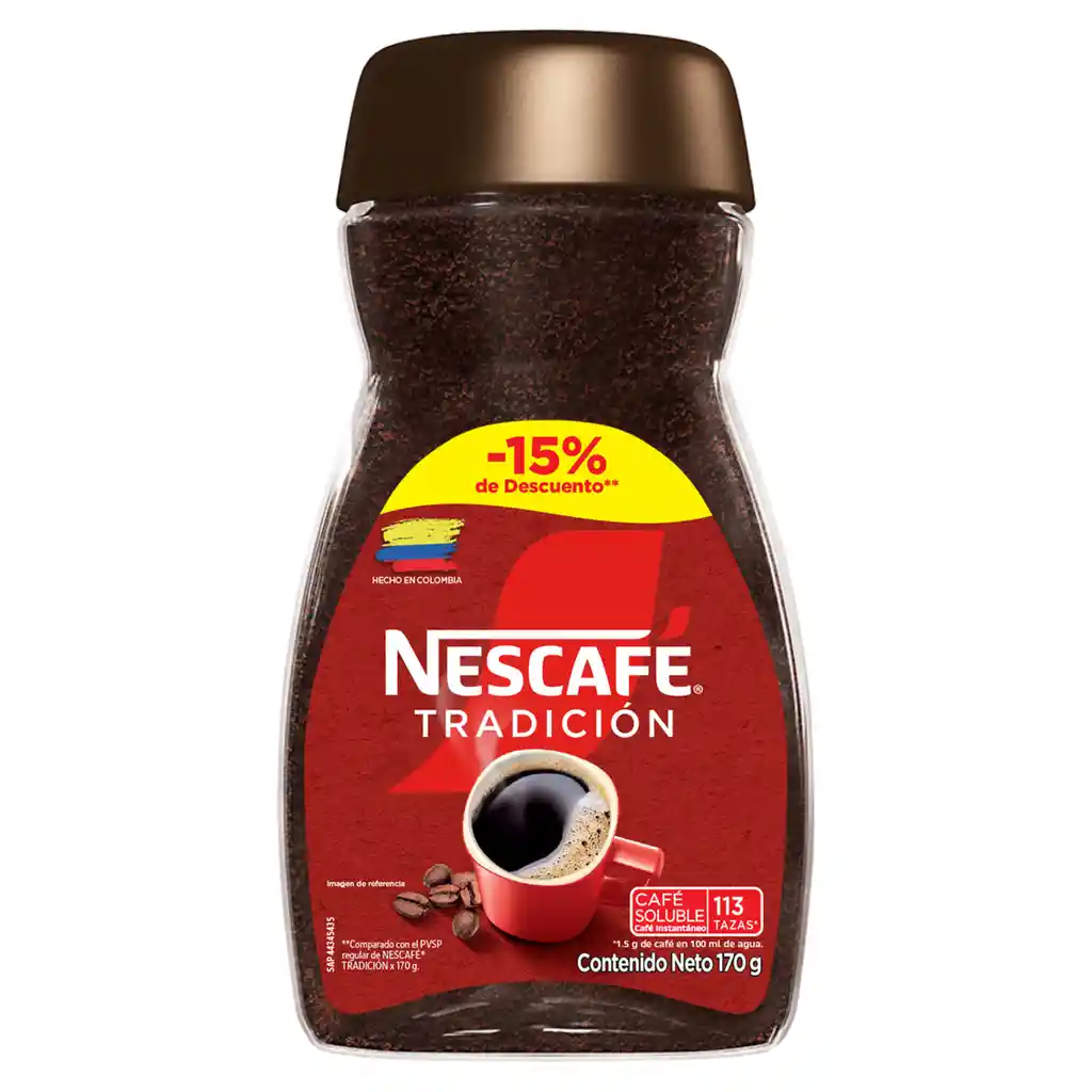 Café instantáneo NESCAFÉ Tradicion 15% dcto x 170g