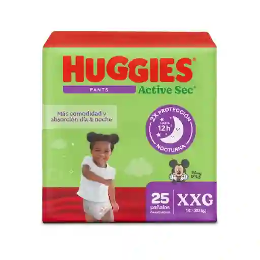 Pañales Huggies Active Pants Etapa 5/XXG Más Comodidad 25 Und