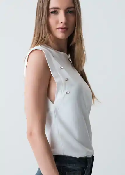 Camiseta Mujer Crudo Puro Claro Talla M 503G075 Naf Naf