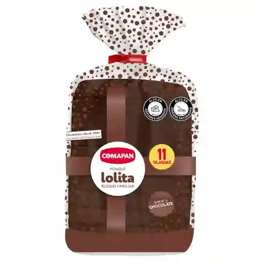 Comapan Ponqué Lolita Familiar Sabor Chocolate