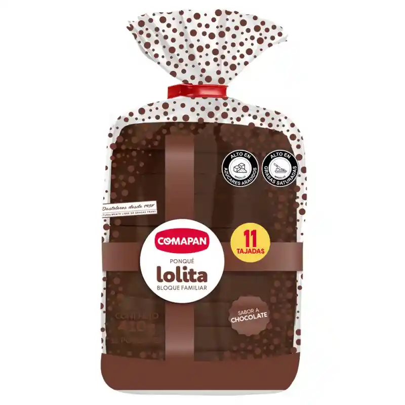 Comapan Ponqué Lolita Familiar Sabor Chocolate