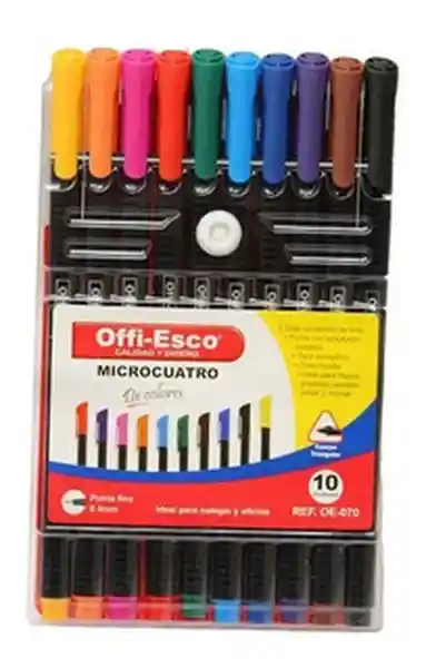 Micropunta * 10 Und Colores Surtidos Offi-esco Oe-070