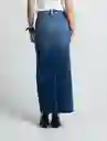 Falda Moscu Mujer Azul Índigo Medio Talla 4 443F322 Naf Naf