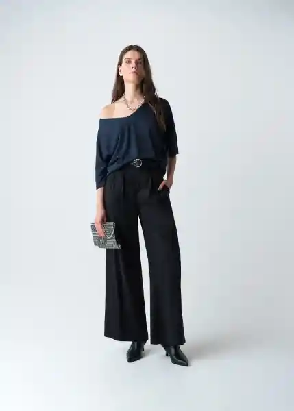 Suéter Tejido Mujer Azul Pacifico Talla M/L 583G083 Naf Naf