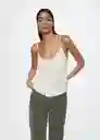 Top Toni Offwhite Talla L Mujer Mango