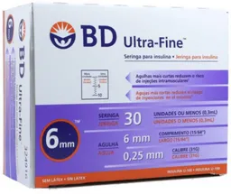Becton Dickinson Unidad Jeringa Insulina Ultra-Fine 0.5 mL 31 g x 6 mm