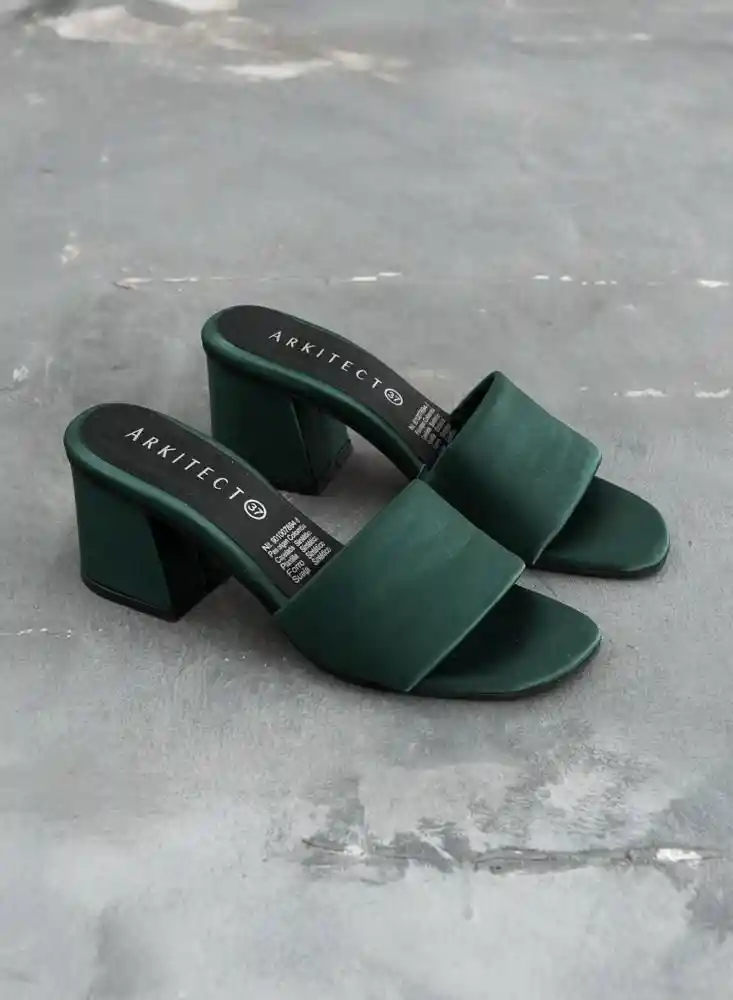 Sandalias Tacón Verde Talla 39