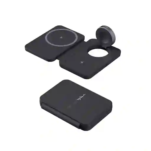 Cargador Magnético 3 en 1 Serie Life is For Fun a Negro Miniso