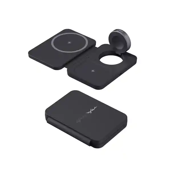 Cargador Magnético 3 en 1 Serie Life is For Fun a Negro Miniso