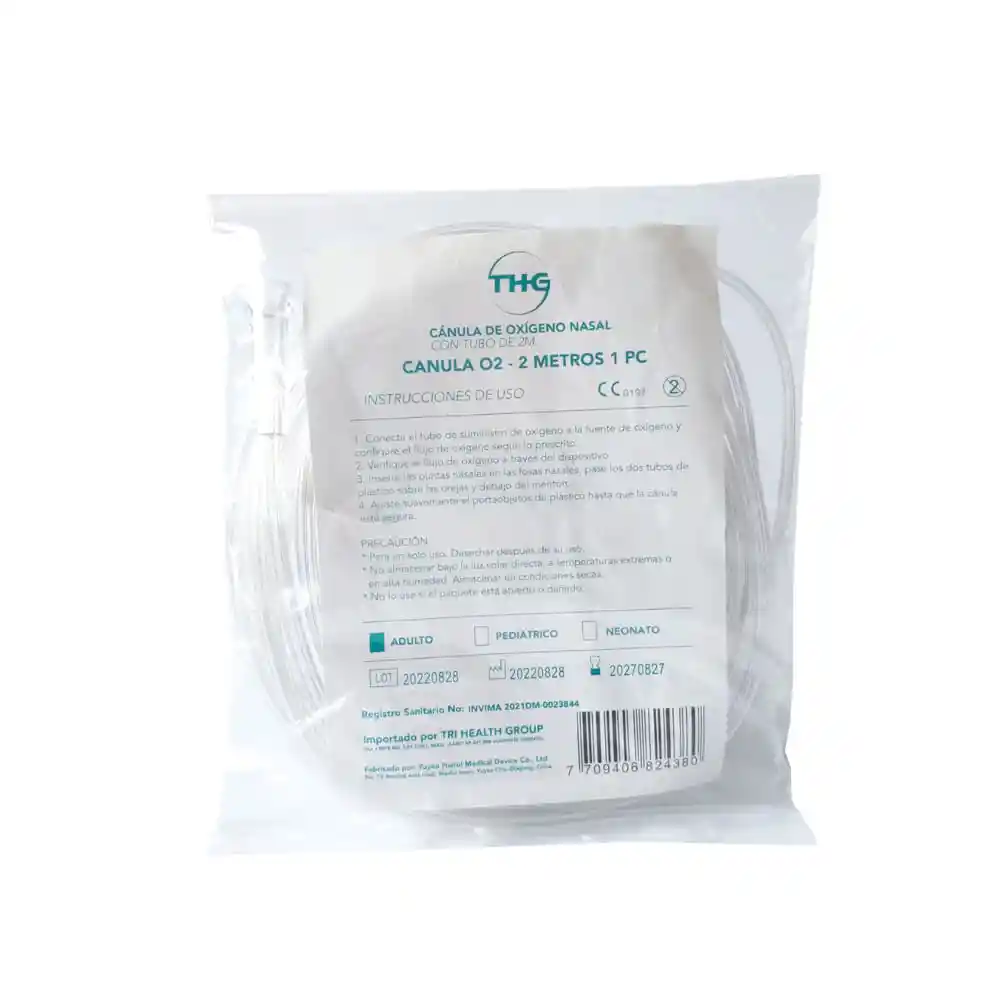 Canula Nasal Para Oxigeno Adulto Thg 2 Metros