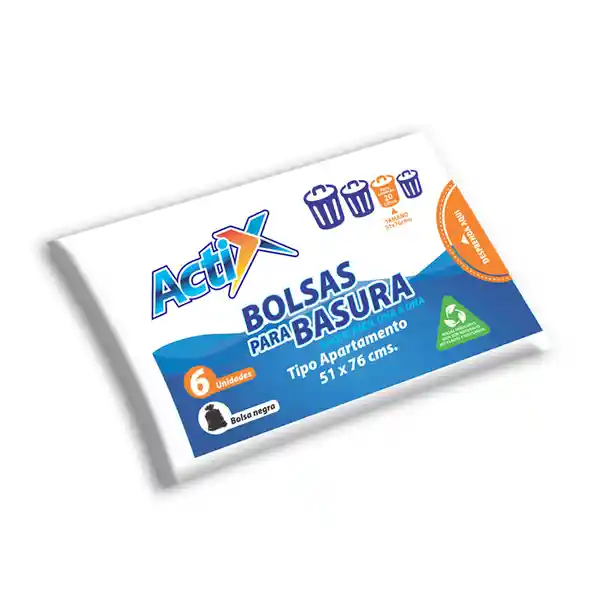 Actix Bolsa Basura Negra Apartamento 51 x 76