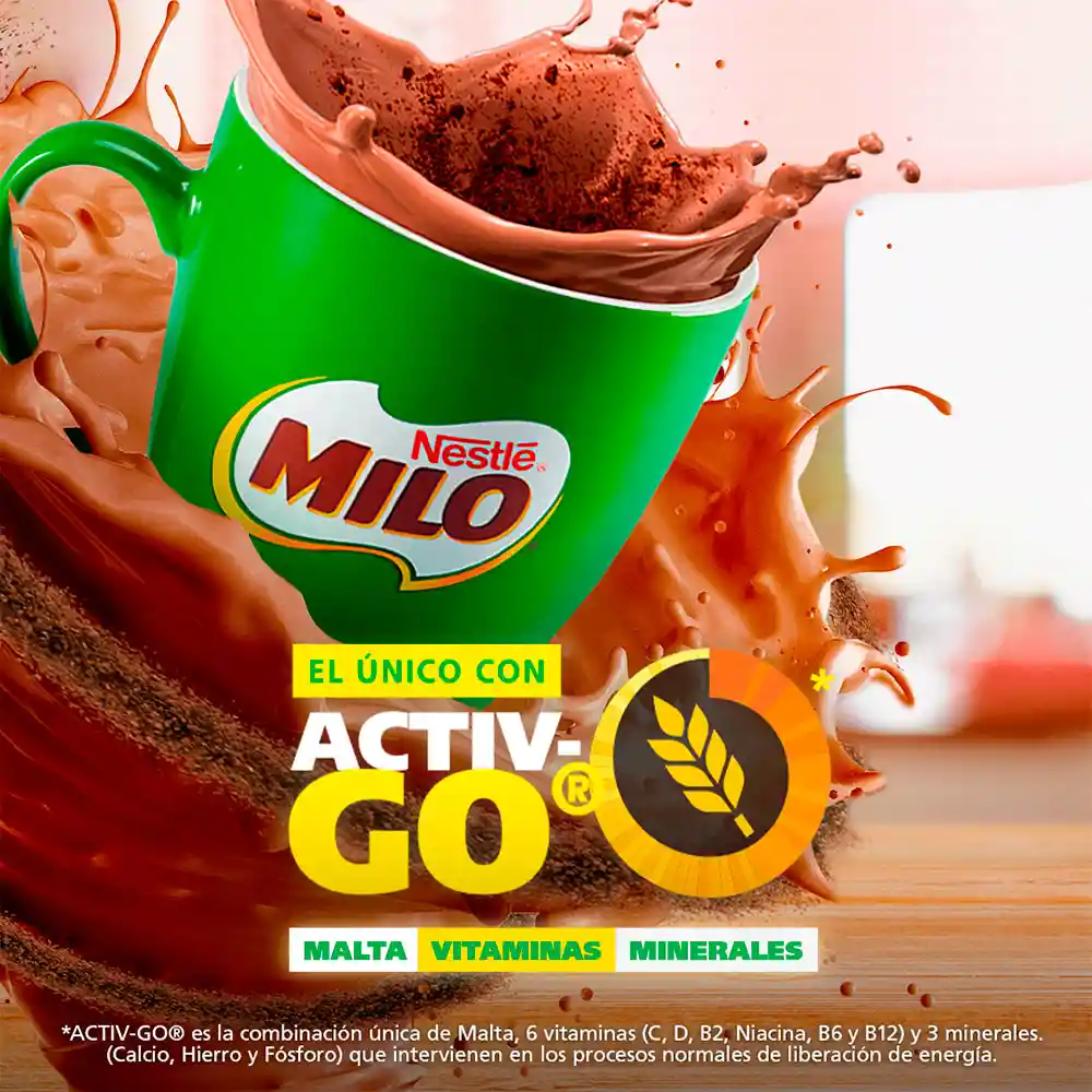 Milo Alimento a Base de Malta y Cocoa con Activ-Go en Polvo 
