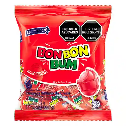 Bon Bon Bum rojo fresa bolsa por 6 und