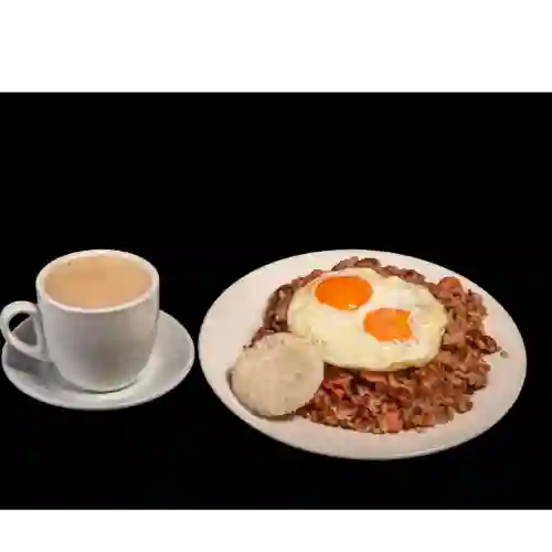 Combo calentado fríjoles y chocolate