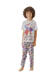 Pijama Camiseta Manga Corta y Pantalón Largo Estampado 1 Talla 6