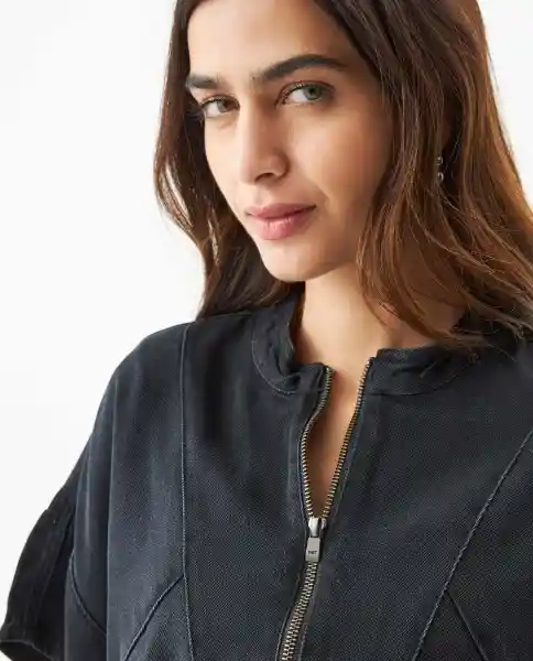 Vestido Denim Dress Negro Jaguar Ultraoscuro Talla L Chevignon