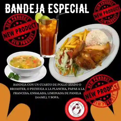 Bandeja Especial de Pollo Asado/broaster