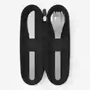 Monbento Set Cubierto Acero Mb Slim Negro