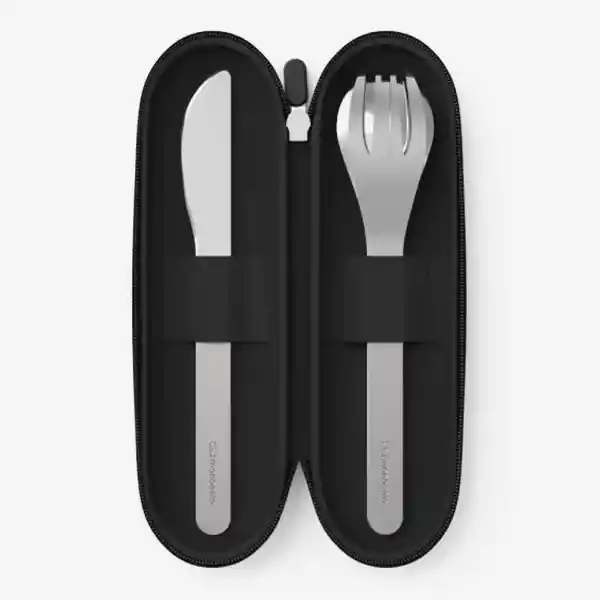 Monbento Set Cubierto Acero Mb Slim Negro