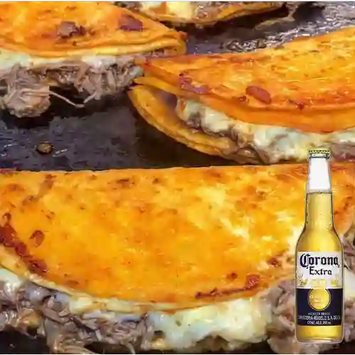 Combo Quesabirria + Corona Extra 355 ml