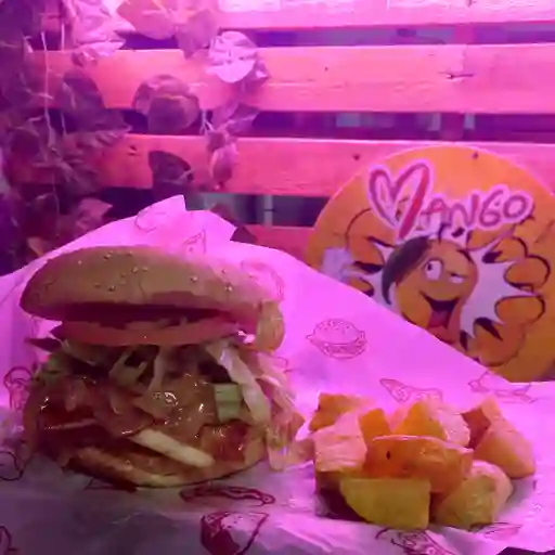Hamburguesa crazy + porción de papas