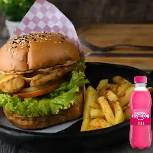 Hamburguesa de Pollo en Combo