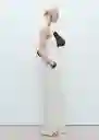 Enterizo Mono Tory Off White Talla S Mujer Mango