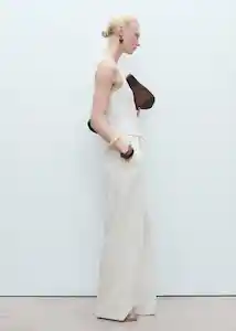 Enterizo Mono Tory Off White Talla S Mujer Mango