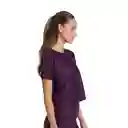 Camiseta Crop Top Oversize Wine Noir Mujer Morado-l