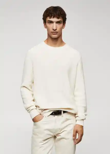 Jersey Cotton Offwhite Talla M Hombre Mango