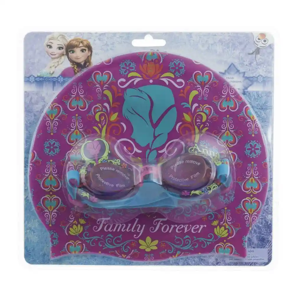 Gafas Gorro y Estuche Natación Set 3 Pcs Frozen Disney
