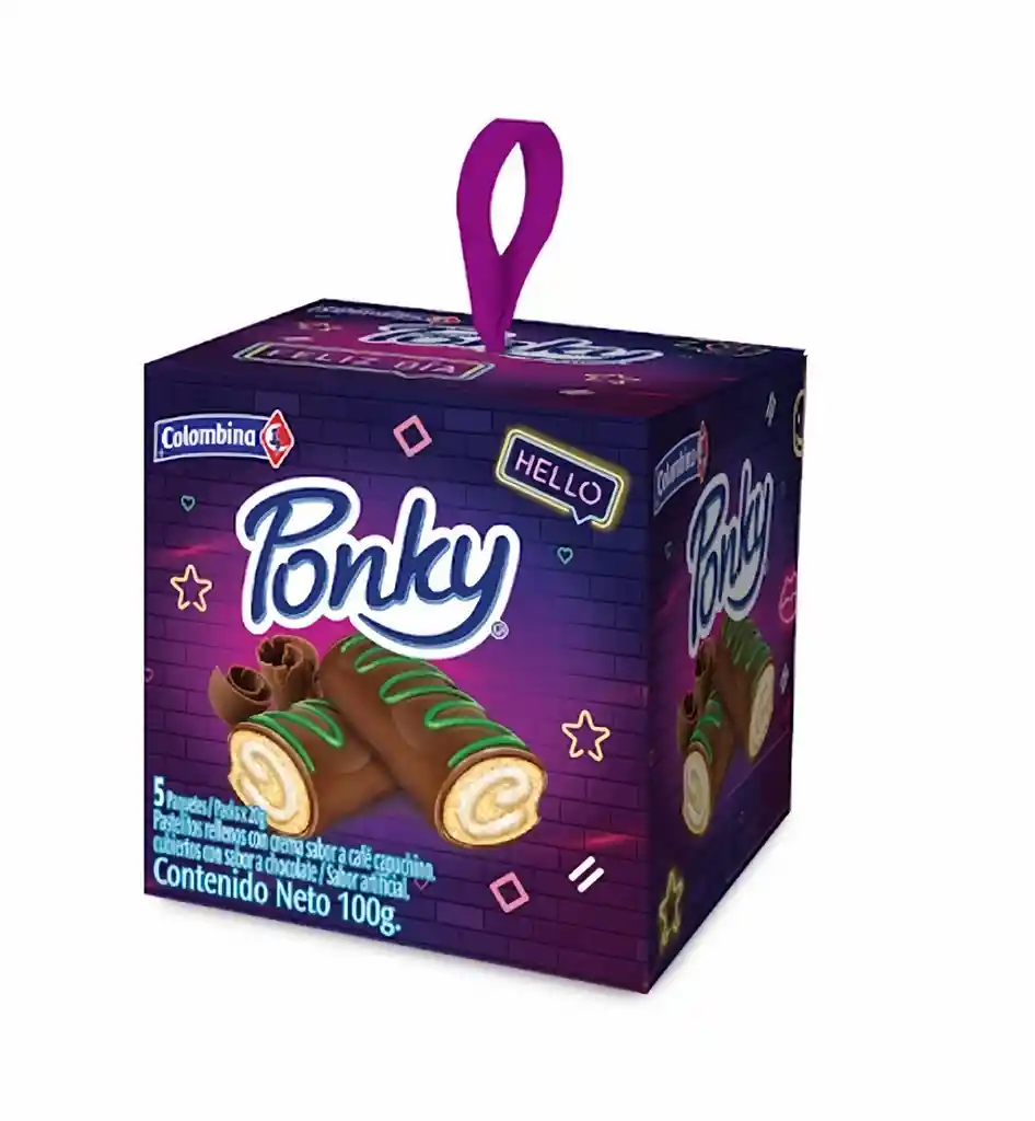 Ponky Pastelitos Rellenos con Crema Sabor Café